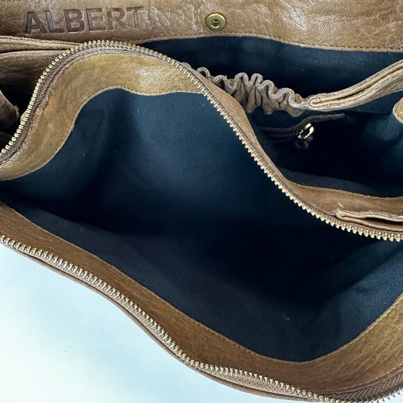 Jerome Dreyfuss Albert Messenger Crossbody Bag Brown Leather - Picture 9 of 16